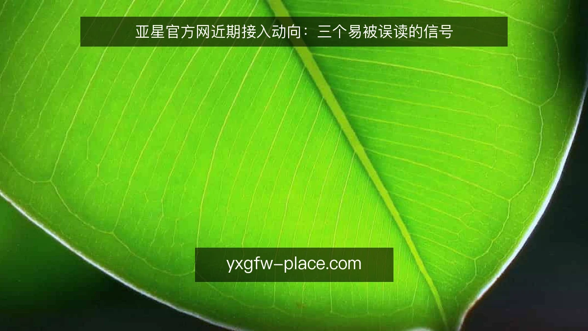 亚星官方网近期接入动向:三个易被误读的信号